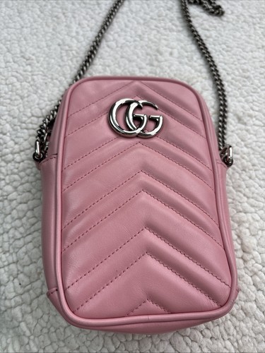 Pink leather gucci mini - pink,
