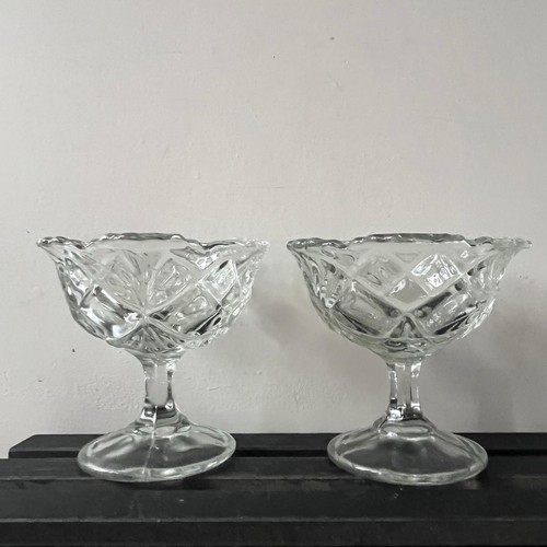 Vintage pressed glass footed - vintage,