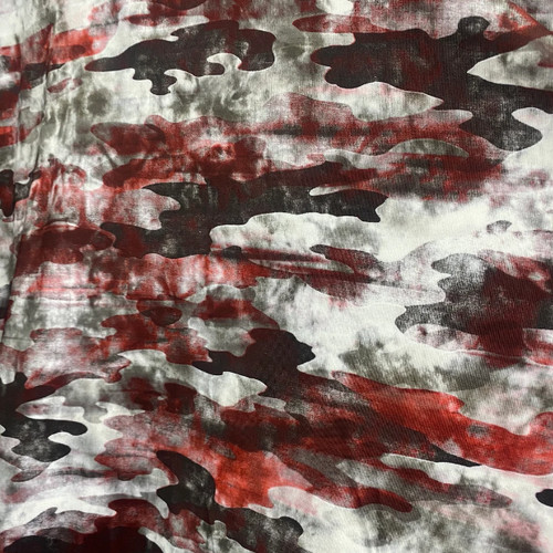 Red faded camouflage stretch - red,