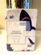 Pottery Barn Disney SHARK holiday gift ocean surf party School Boy Pillowcase ,.