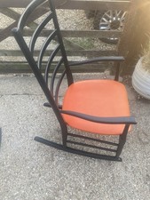 Mid Century Danish Rocking Chair Vintage Retro Scandinavian Style Orange