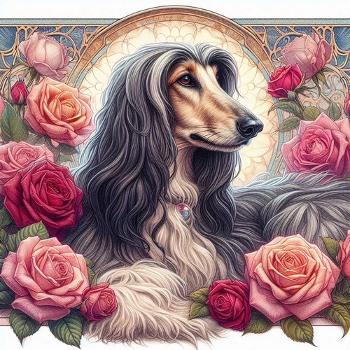 Afghan hound greyhound - afghan, ,greyhound