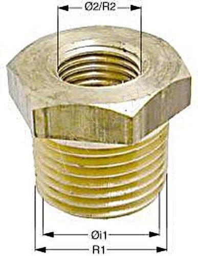 Brass ms58 hexagon reducing - brass,