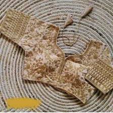 Golden designer saree blouse Diwali Festival Occasion Altered Ready To Wear