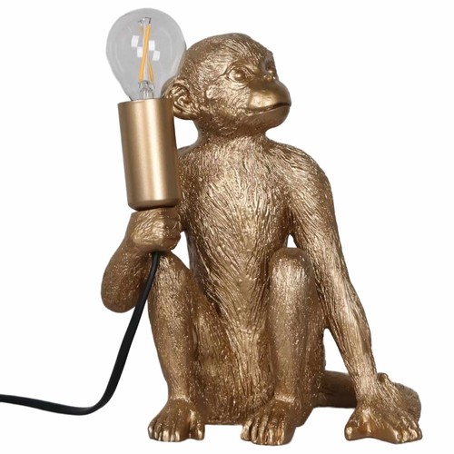 Gold monkey table lamp - monkey,