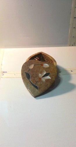 Vintage soapstone heart shaped - soapstone,