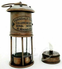 Antique anchor oil lamp - antique, brass
