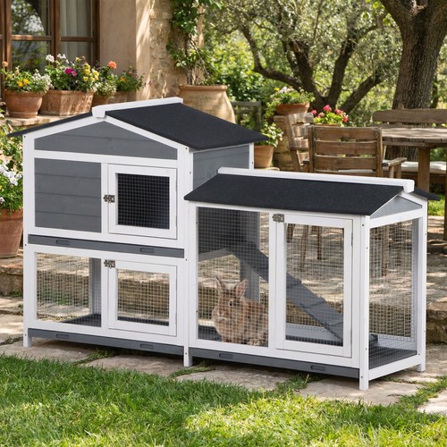 Tier wooden rabbit hutch - rabbit,