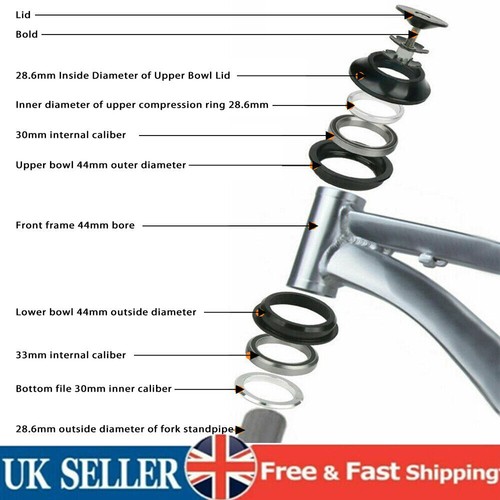 44mm bicycle bearing bowl set - 44mm,