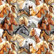 Cotton 100% NEW  Horses