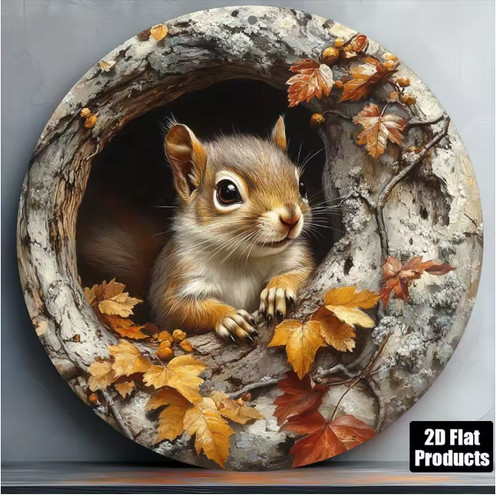 Squirrel garden plaque - squirrel, wooden
