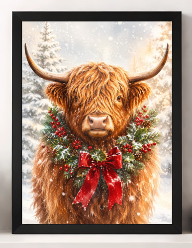 Highland cow christmas - christmas, a4