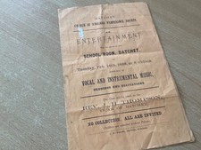 1888 TEMPERANCE SOCIETY SCHOOL ROOM DATCHET MUSIC INTRUMENTAL PROGRAMME