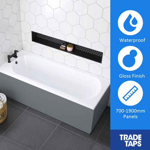 Halite matt grey bath - grey, panel