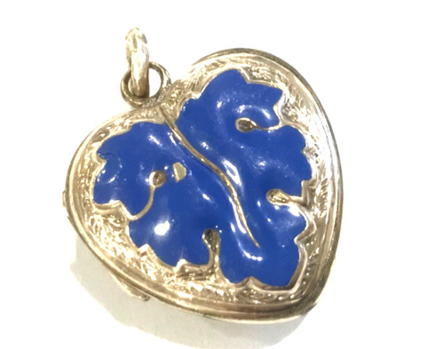 Antique 9ct gold enamel locket - 9ct,