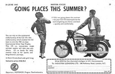 1962 Advert for Motokov 'CZ 175'. Motor Cycles Small Vintage Original Print Ad