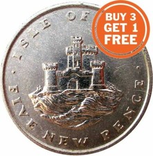  ISLE OF MAN 5P FIVE PENCE 1971 TO 2018 CHOICE OF DATE SMALL AND BIG VERSIONS