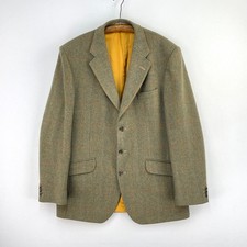 Bladen Supasax Tweed Hacking Jacket Mens 42L Green Saxony Country Check Blazer