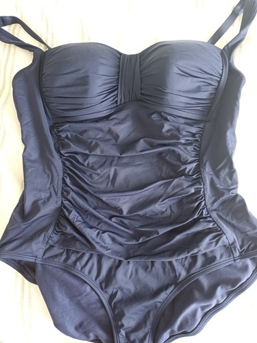 Navy low leg swimsuit - m&s, ,low
