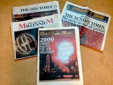 MILLENNIUM EDITION NEWSPAPERS Daily Mail, Times & Sunday Times 1 + 2 Jan 2000