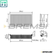 AIR FILTER FA1223 FOR JAGUAR XJ S-TYPE/II XF/SPORTBRAKE 224DT 2.2L 204PT 2.0L XJ