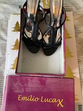 Ladies Emilio luca slip on black shoes worn once size 7 EUR 41