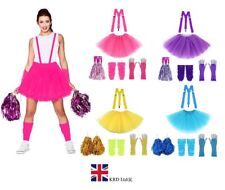 CHEERLEADER Fancy Dress Costume Outfit With Pom Poms High School Musical Girls