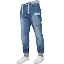 Enzo Mens Cuffed Jeans Regular
