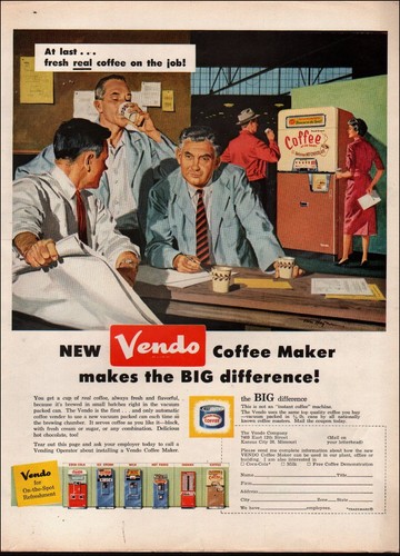 1958 vintage vendo coffee - ad,