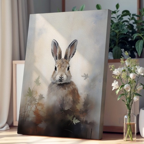 Rabbit gestural canvas - rabbit, wall