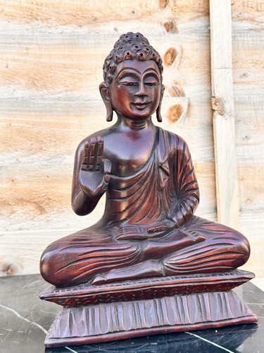 Wooden teaching buddha statue - wooden,