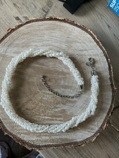 Marks & Spencer Twisted Strand Faux Pearl Necklace -Silver Tone Extender