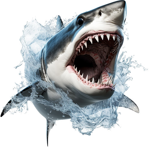 Great white shark vinyl - white,