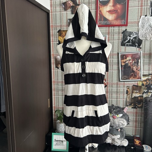 Striped hooded tunic - striped,