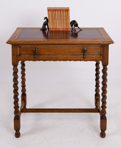 Antique english oak desk side - oak,