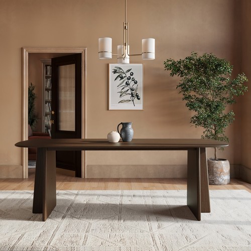 Walnut dining table seats 6 - table,