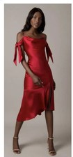 Nadine Merabi Nicole Red Midi Cocktail Dress Womens Size Uk M BRAND NEW