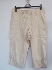 Ladies Longer shorts Size 16 Beige Elasticated Bonmarche Cotton
