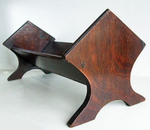 Antique oak book trough rest - antique,