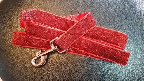 Red glitter lead greyhound - red,