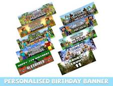 Personalised Gaming Design Birthday Banners Kids Party Decoration Children 493