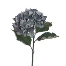 ECO Sustainably Produced Faux Silk Hydrangea Stem 60cm/24 Inches Tall Grey Blue
