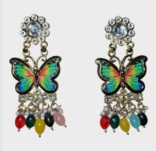 New Indian Pakistani Bollywood Gold Dangle Jhumka Earrings Boho Jhumki Jewellery