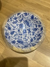 Blue Enamel Bowl with Floral