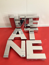 Vintage Reclaimed Chromed Metal Shop Letters Architectural Salvage