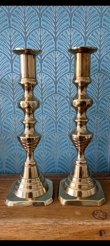 Matching brass candlesticks - matching,