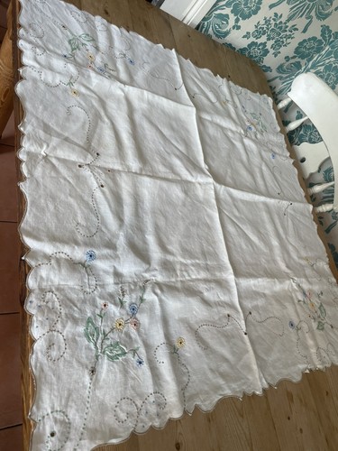 Vintage linen tablecloth - vintage,
