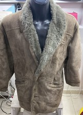 Men's Shearling Coat Gray Size