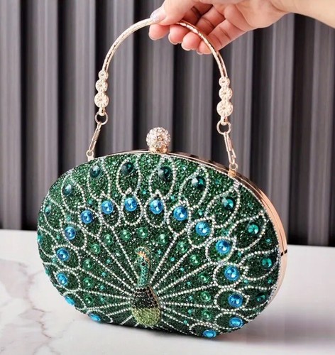Peacock green rhinestone - peacock,