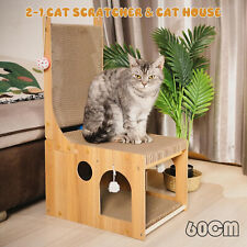 Cat Box Scratcher Scratching Board Pad Heavy Duty Corrugated Cardboard Kitten UK